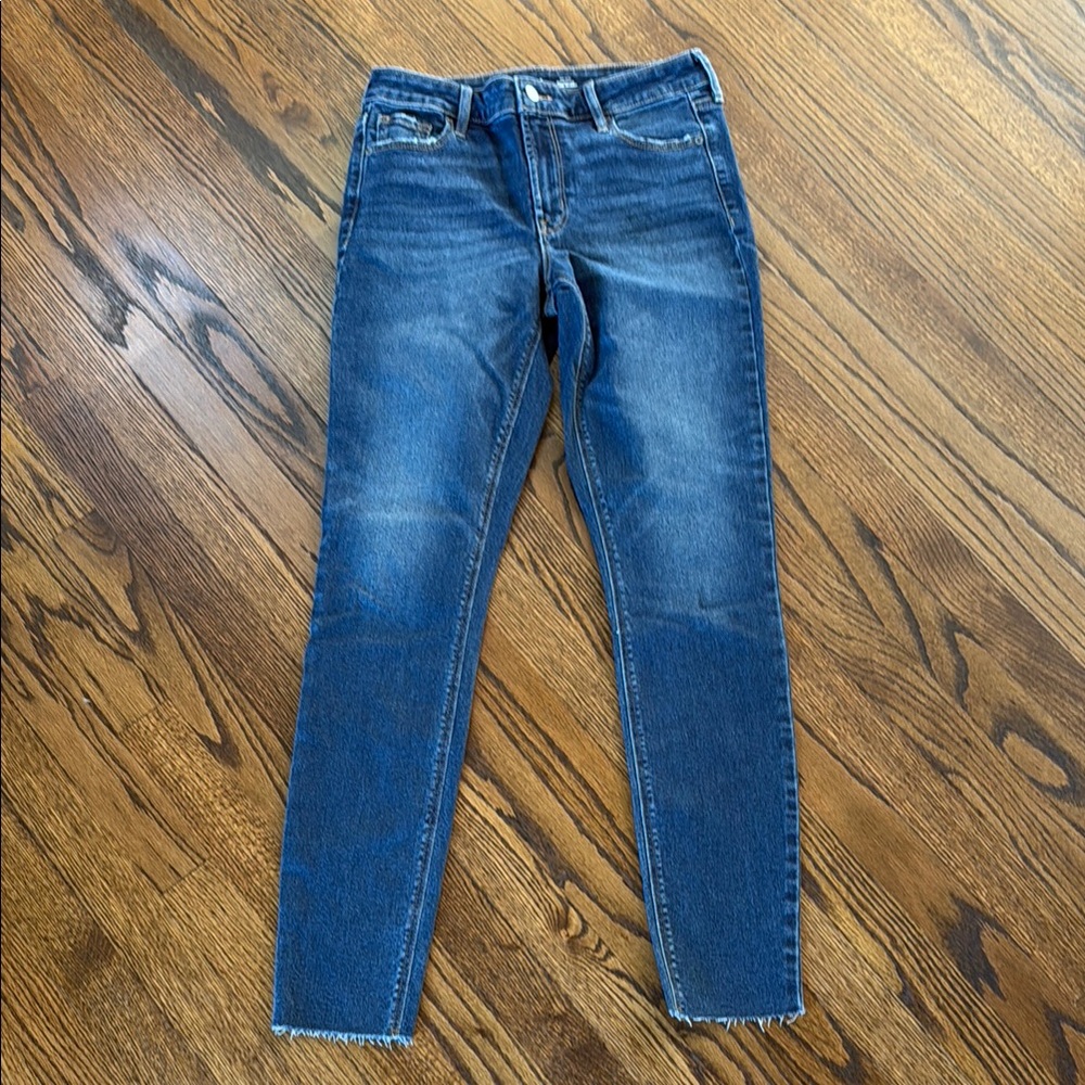 B4 Old Navy Women's 6 Tall Mid-Rise Skinny Jeans - Blue